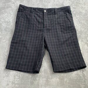 Vintage Anchor Blue Shorts Mens 42x12” Black Chino Plaid Skater Y2K Grunge